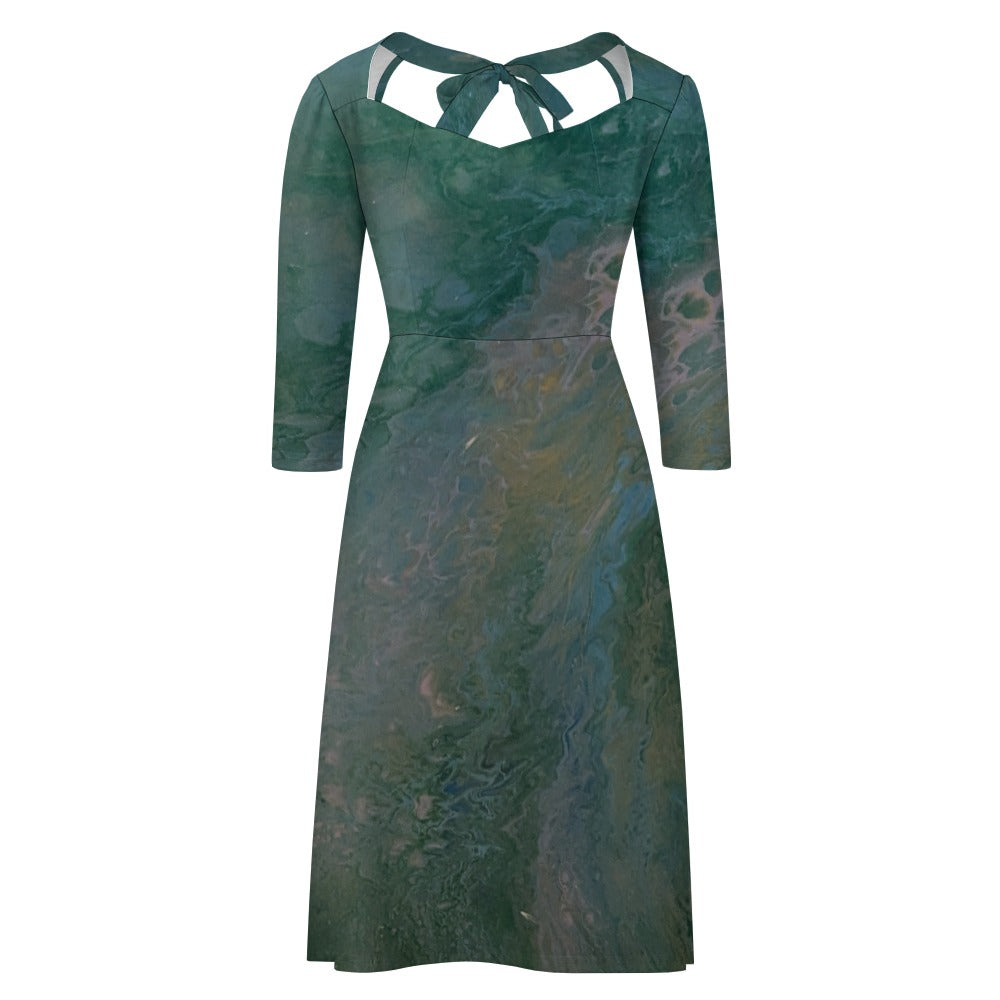 Sweetheart Knot Flare Dress