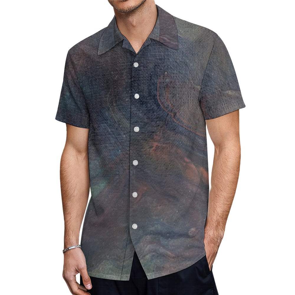 Men’s Short Sleeve Button Down Shirt Intermission Blues