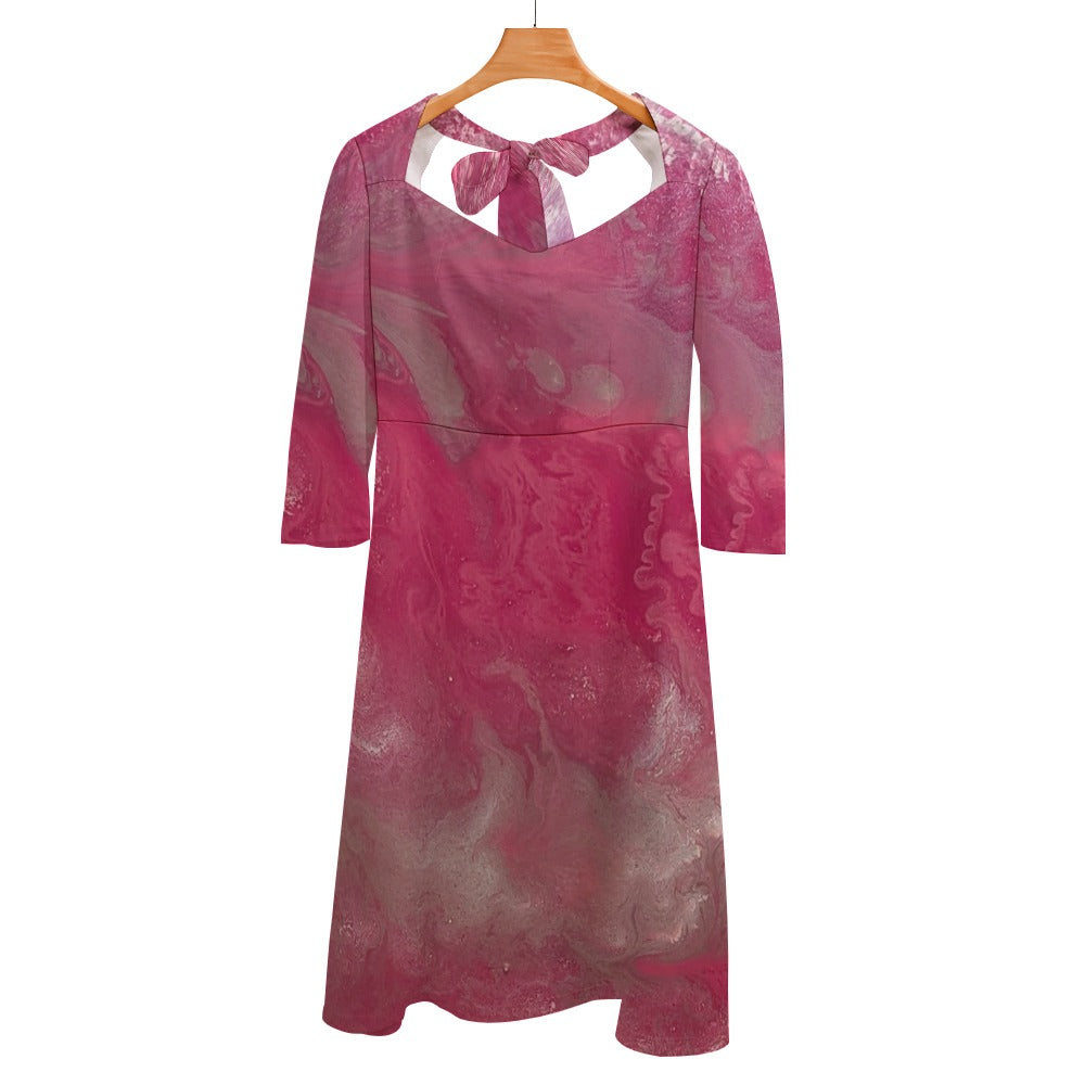 Sweetheart Knot Flare Dress