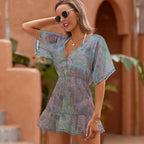 Ladies Thin Short Sleeve Cover-Up Dress Intermission Blues Series