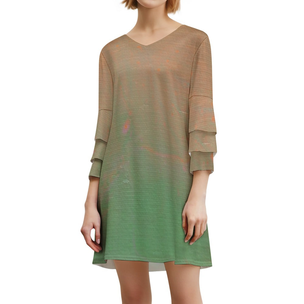 Lotus Leaf Sleeve Dress Standing Ovation Series
