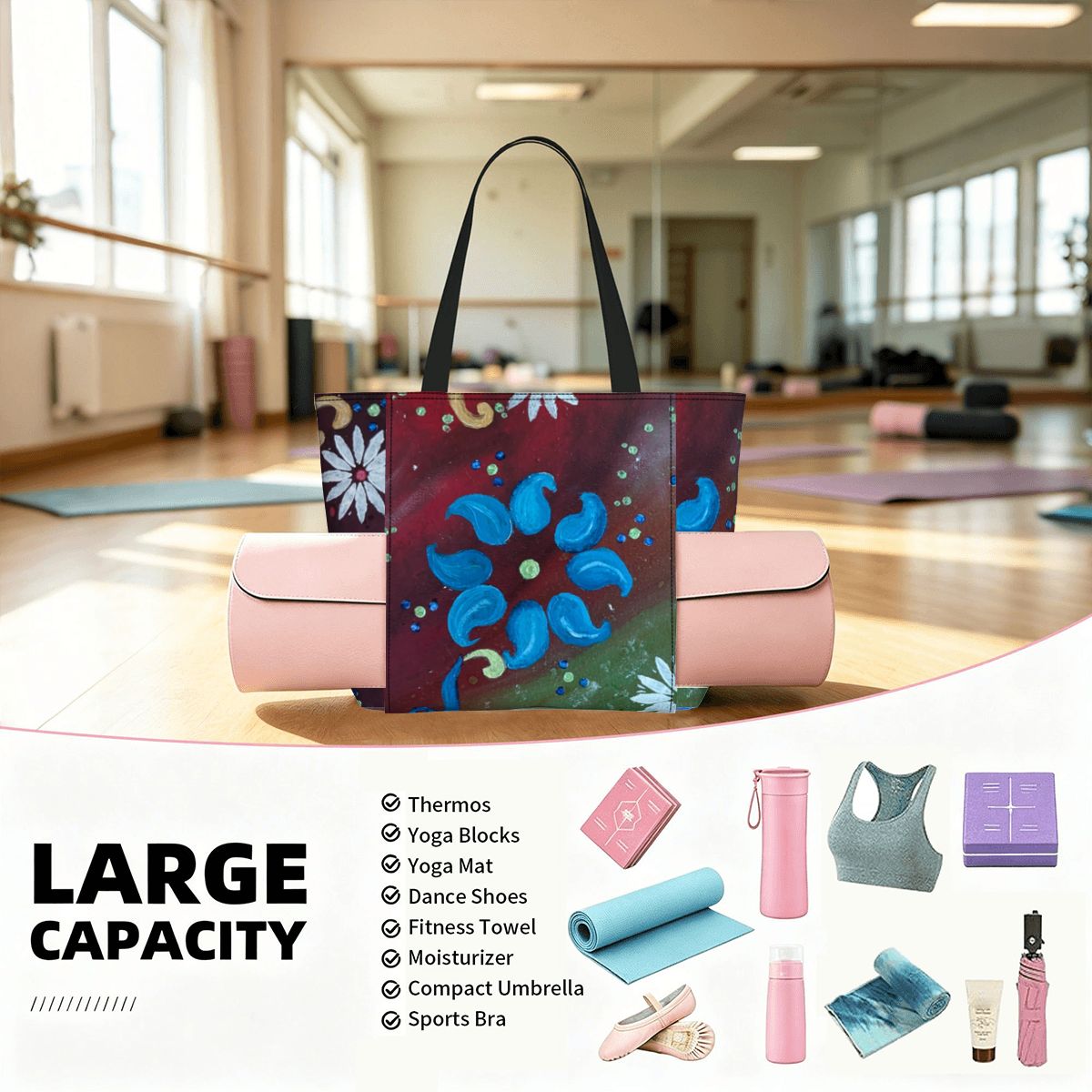 Artful Yoga Tote Bag