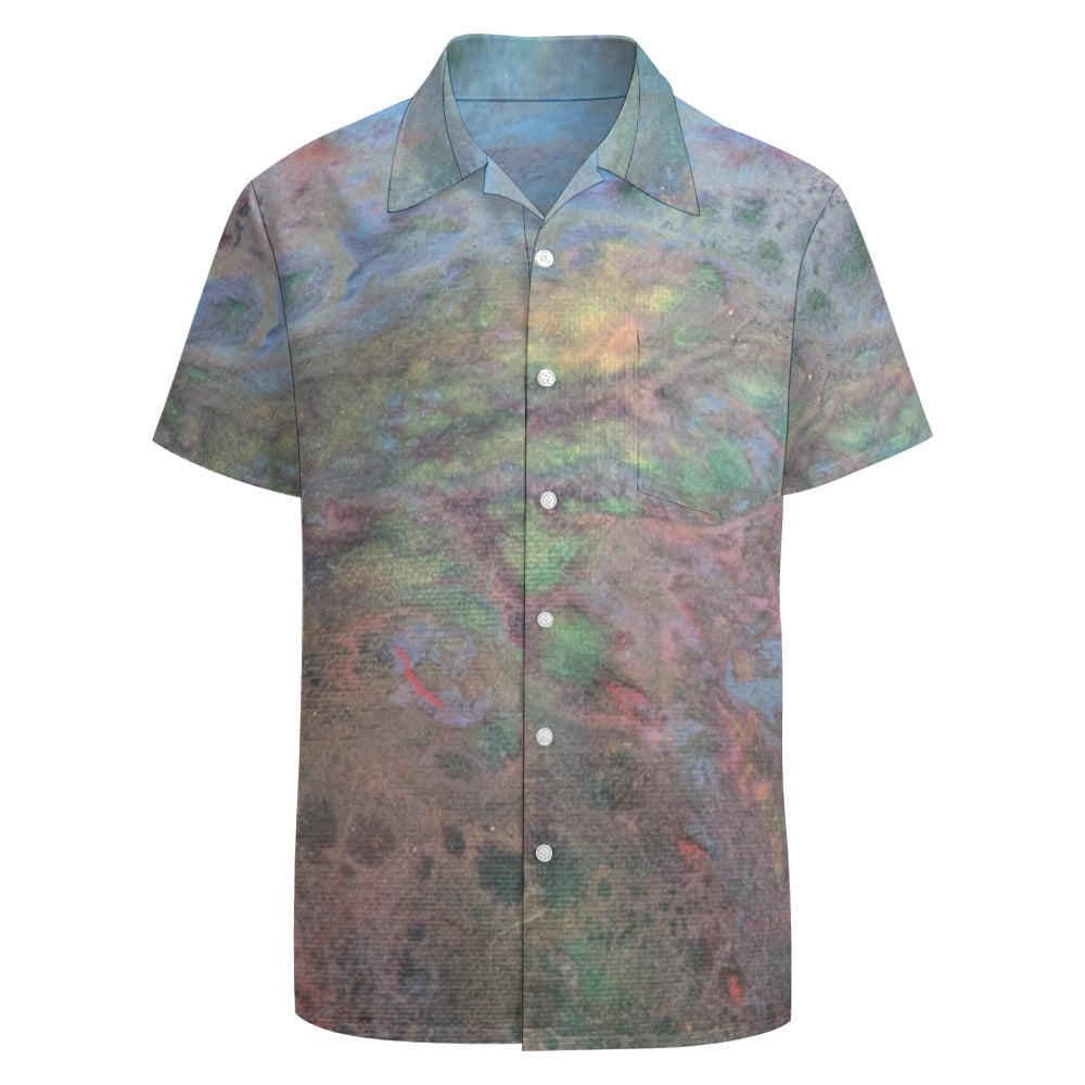 Men’s Short Sleeve Button Down Shirt Intermission Blues
