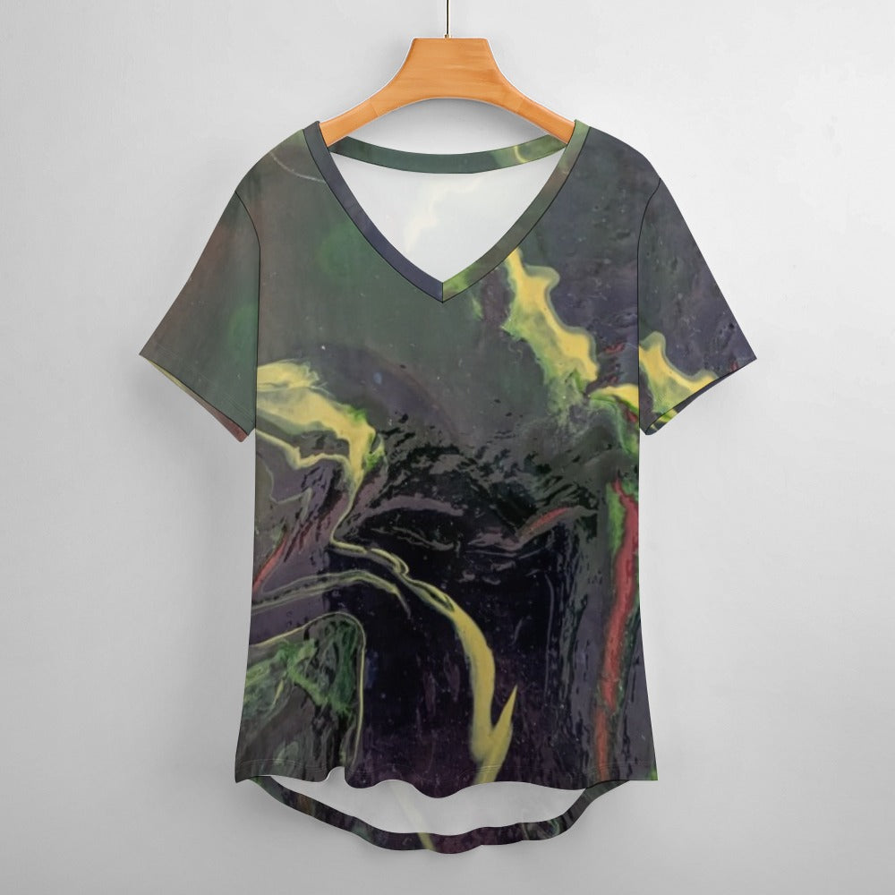 Women’s Printed V-Neck Tee Intermission Blues