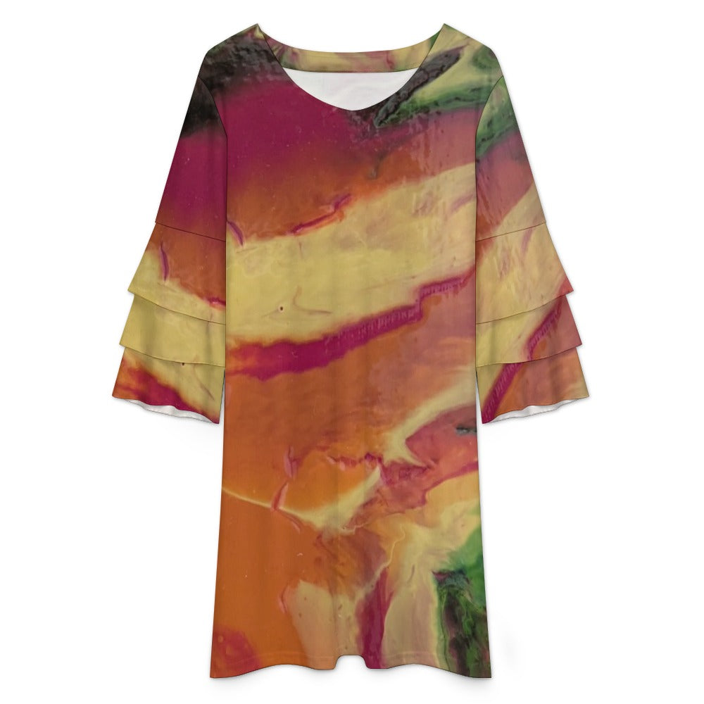 Lotus Leaf Sleeve Dress Standing Ovation Series