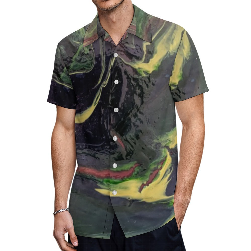 Men’s Short Sleeve Button Down Shirt Intermission Blues
