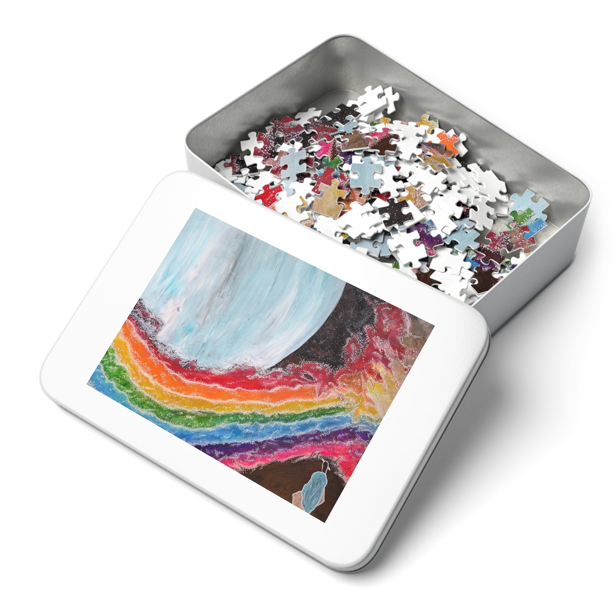 Silent Rainbow Jigsaw Puzzle with Tin
