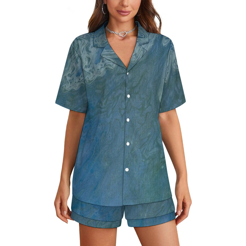 Women’s Short Sleeve Pajama Set Intermission Blues