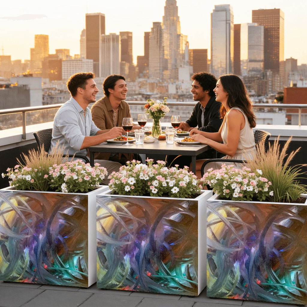 Outdoor Metal Art Planter – Artist Edition Abstracted