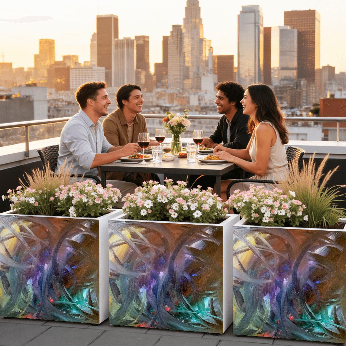 Outdoor Metal Art Planter – Artist Edition Abstracted