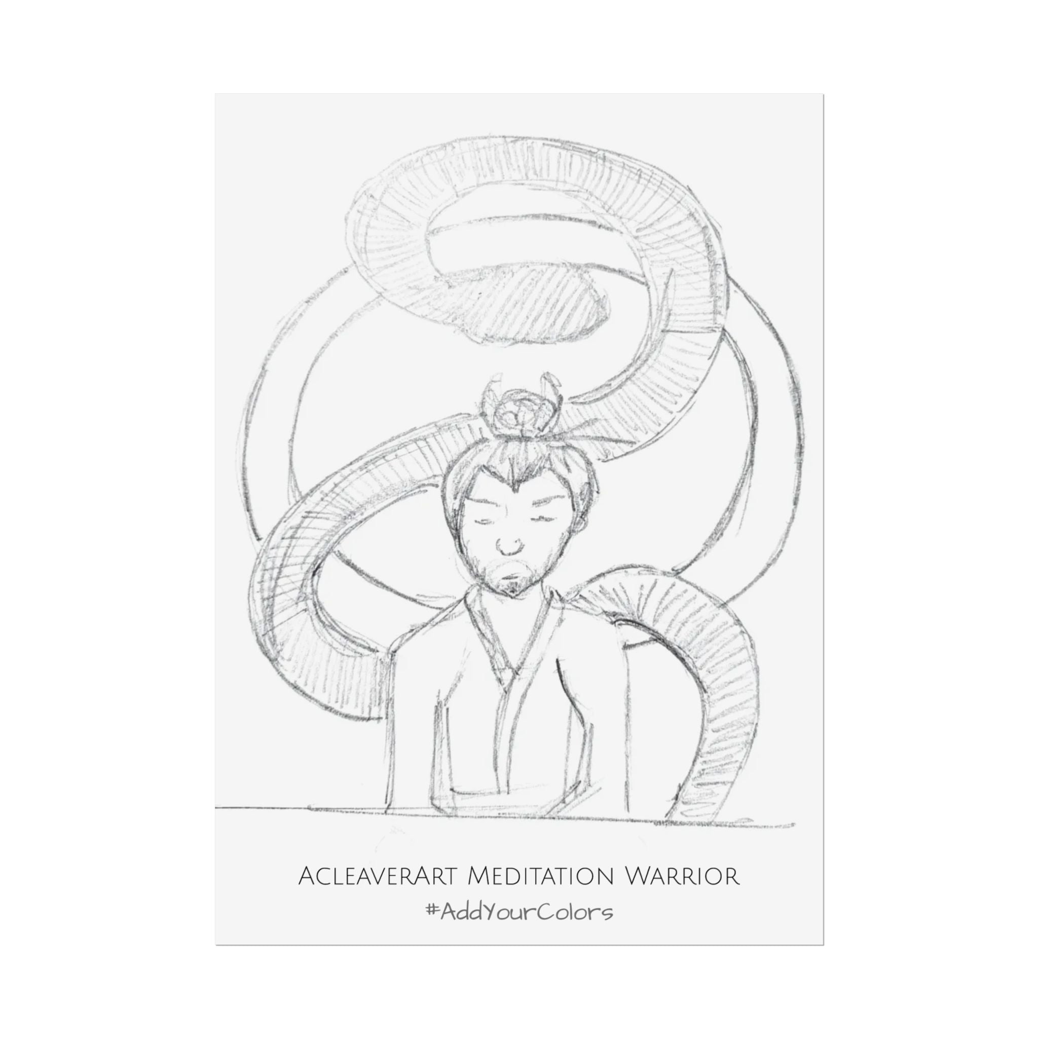 Meditation Warrior #AddYourColors Posters