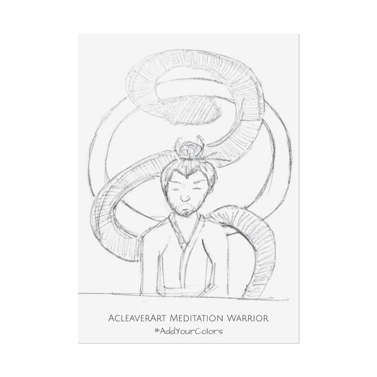 Meditation Warrior #AddYourColors Posters