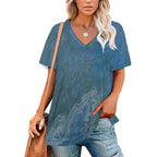 Women’s Printed V-Neck Tee Intermission Blues