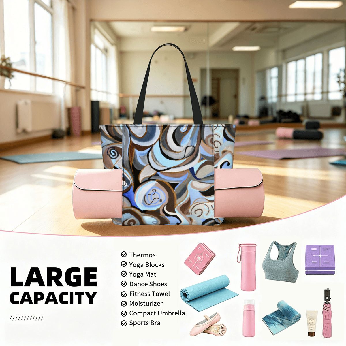 Artful Yoga Tote Bag