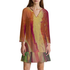 Long-sleeved V-neck Ruffle Dress Standing Ovation Series