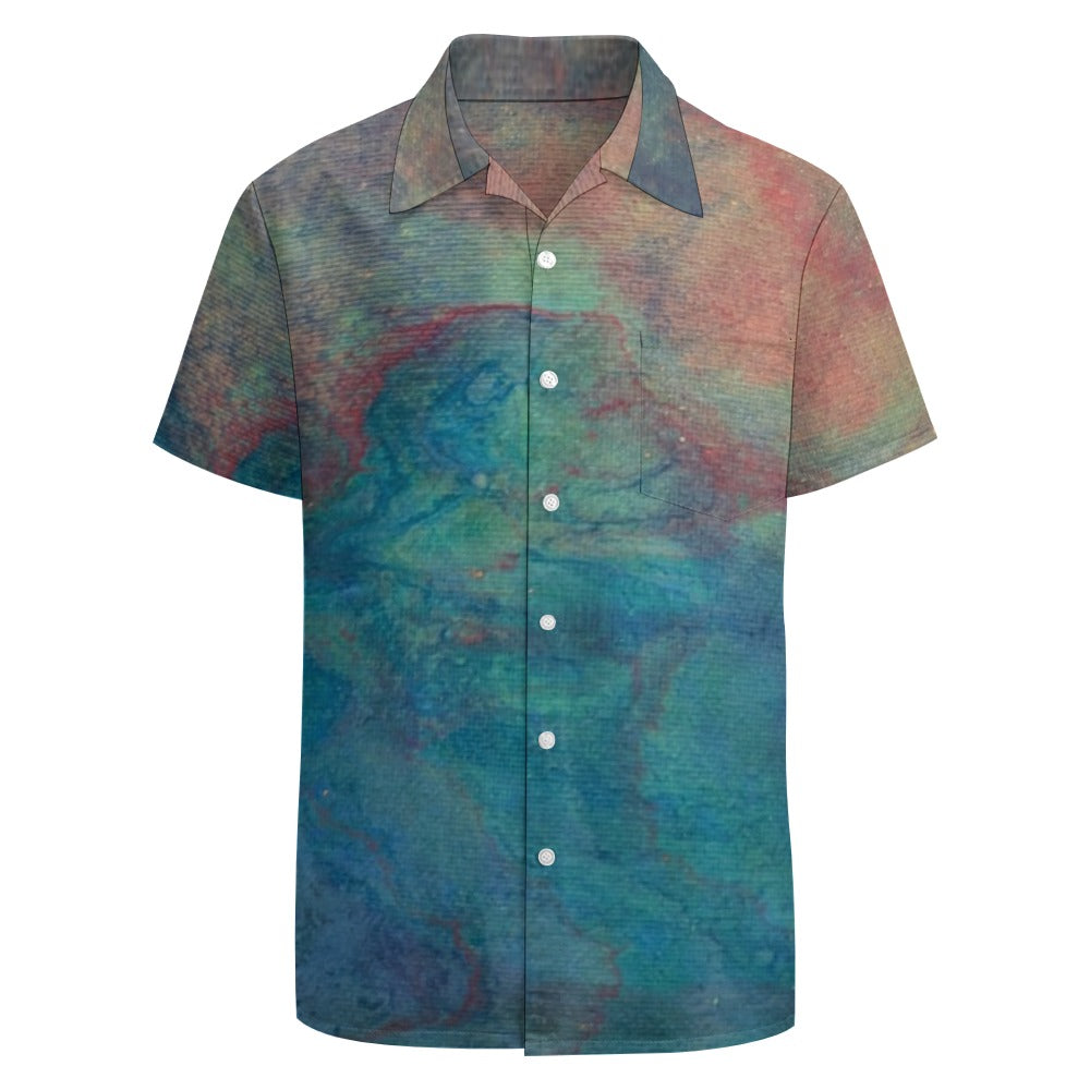 Men’s Short Sleeve Button Down Shirt Intermission Blues