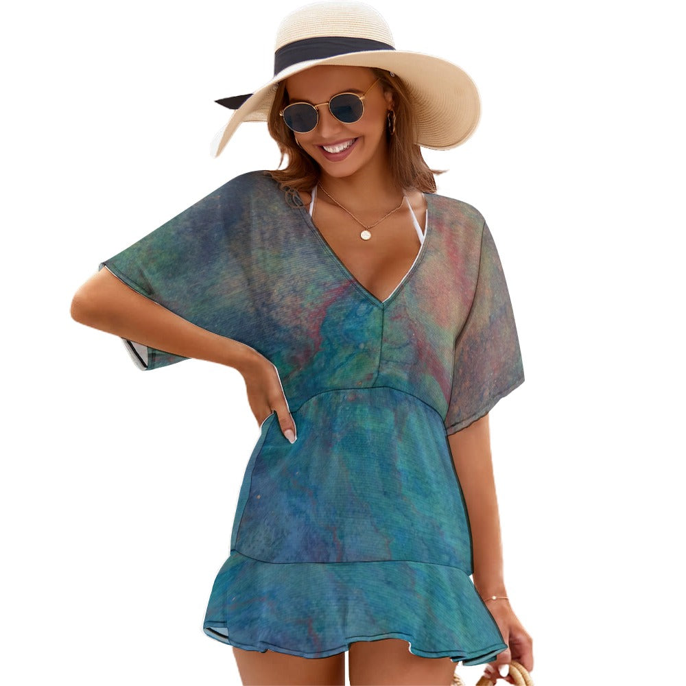 Ladies Thin Short Sleeve Cover-Up Dress Intermission Blues Series