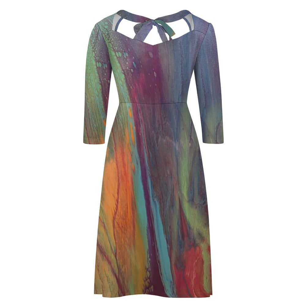 Sweetheart Knot Flare Dress