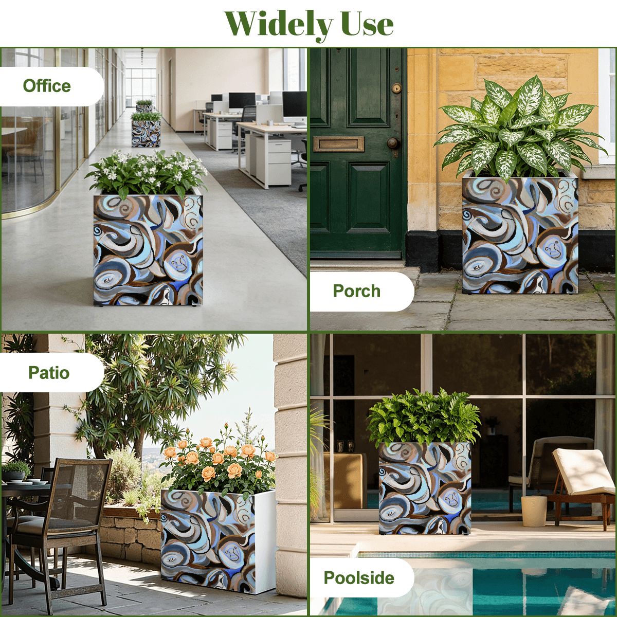 Outdoor Metal Art Planter – Artist Edition Blue Inspirations