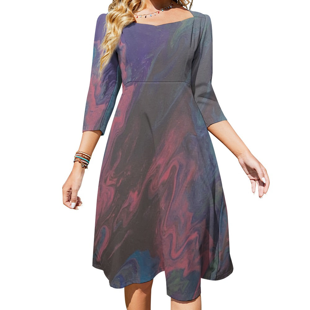 Sweetheart Knot Flare Dress