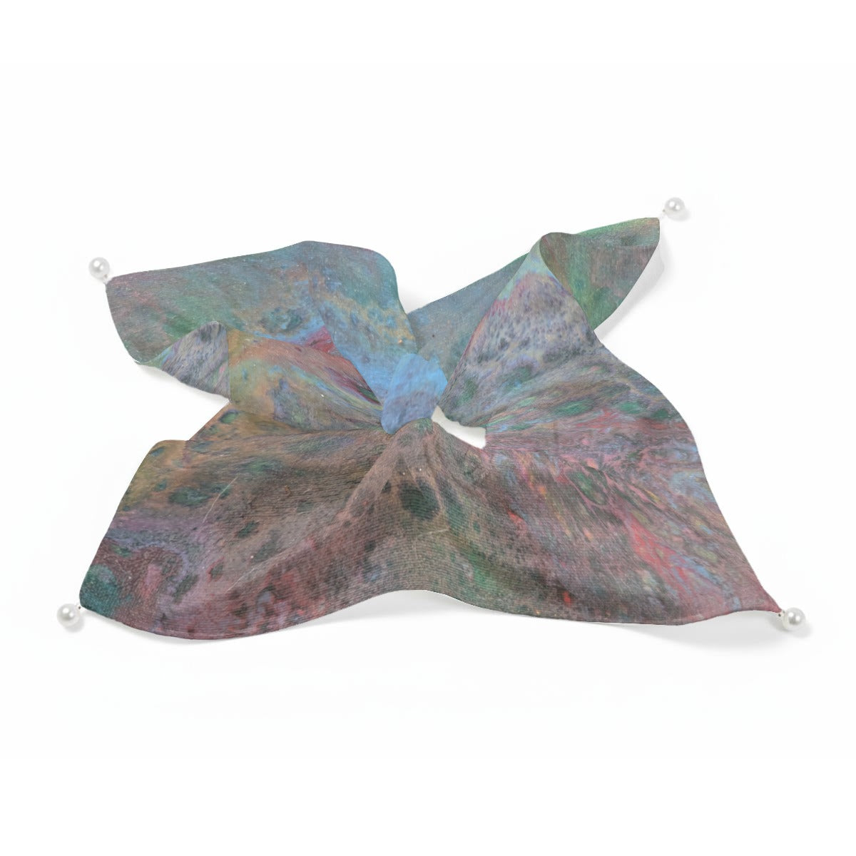 Midnight Bloom Satin Pearl Hair Tie