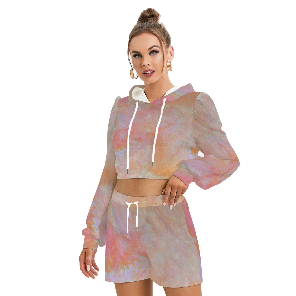 Afterlight Bloom Fleece Hoodie + Shorts Set