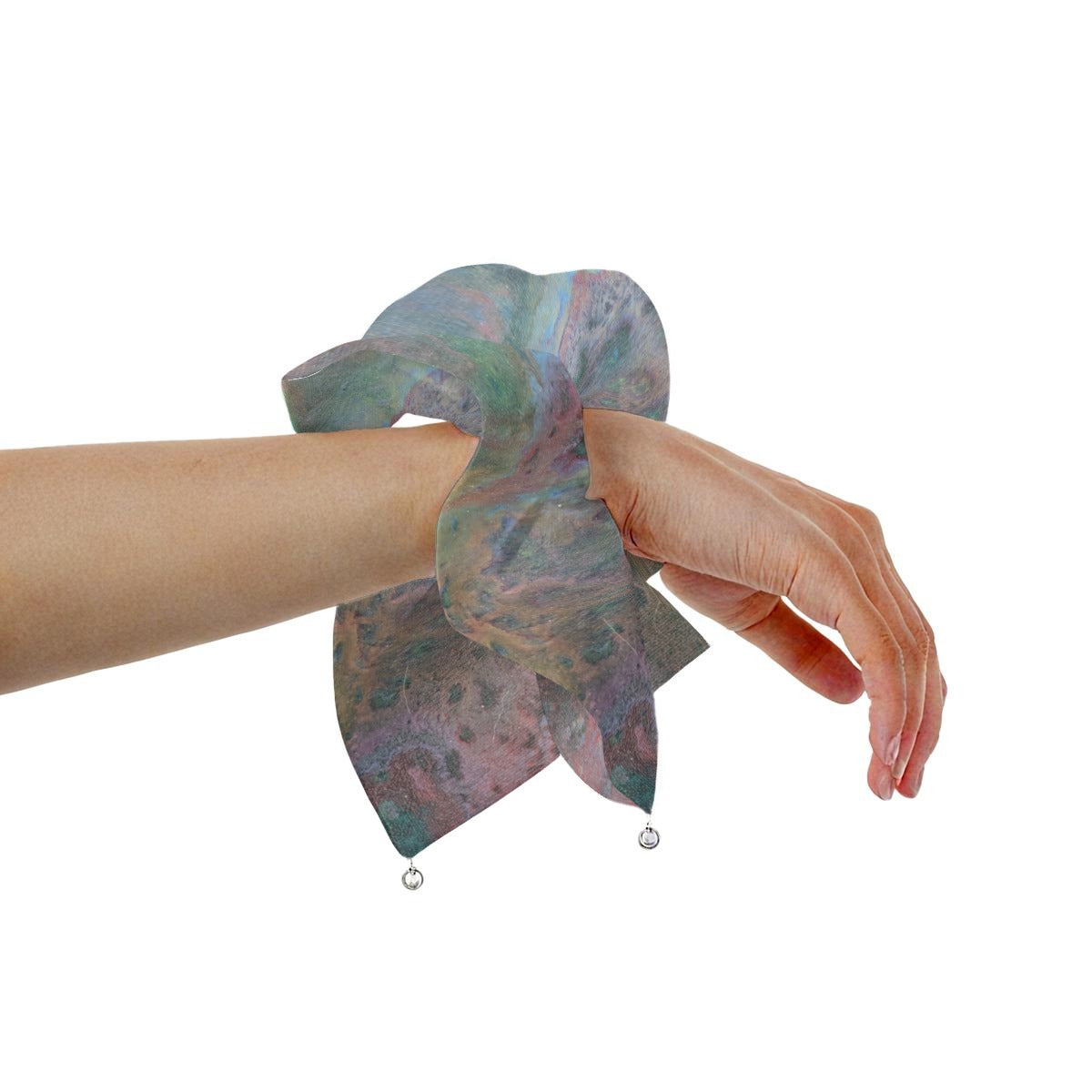 Midnight Bloom Satin Pearl Hair Tie