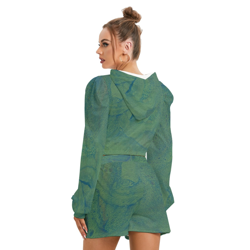 Spring Current Fleece Hoodie + Shorts Set