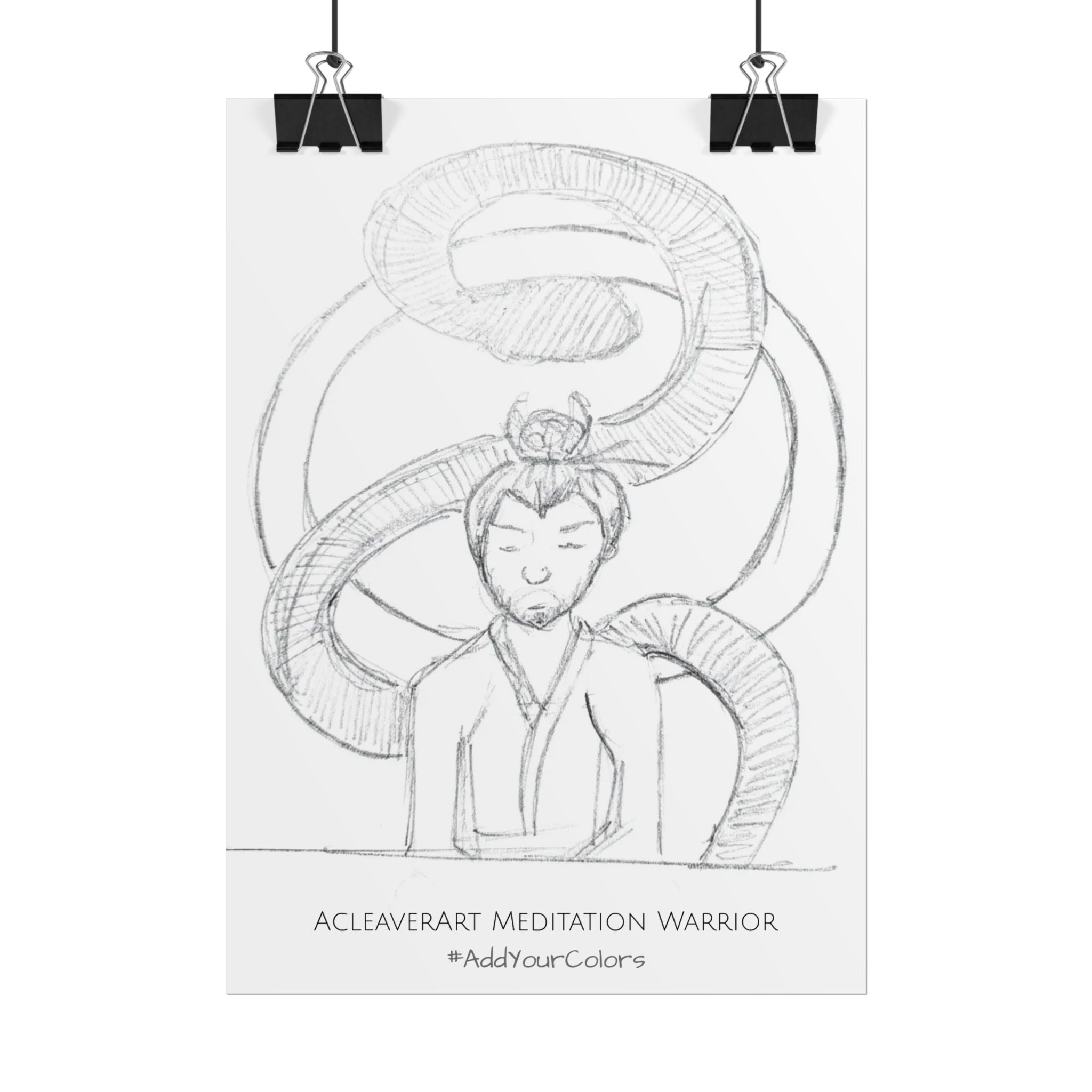 Meditation Warrior #AddYourColors Posters