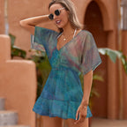 Ladies Thin Short Sleeve Cover-Up Dress Intermission Blues Series