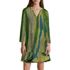 Long-sleeved V-neck Ruffle Dress Standing Ovation Series