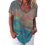 Women’s Printed V-Neck Tee Intermission Blues