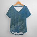 Women’s Printed V-Neck Tee Intermission Blues