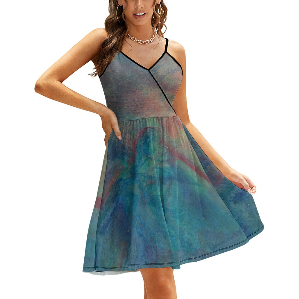 Women's Elegant Suspender Dress Intermission Blues Series