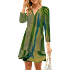 Long-sleeved V-neck Ruffle Dress Standing Ovation Series