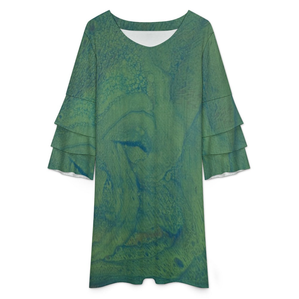 Lotus Leaf Sleeve Dress Standing Ovation Series