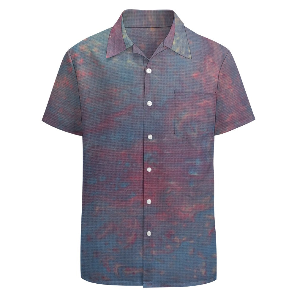 Men’s Short Sleeve Button Down Shirt Intermission Blues