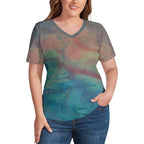 Women’s Printed V-Neck Tee Intermission Blues