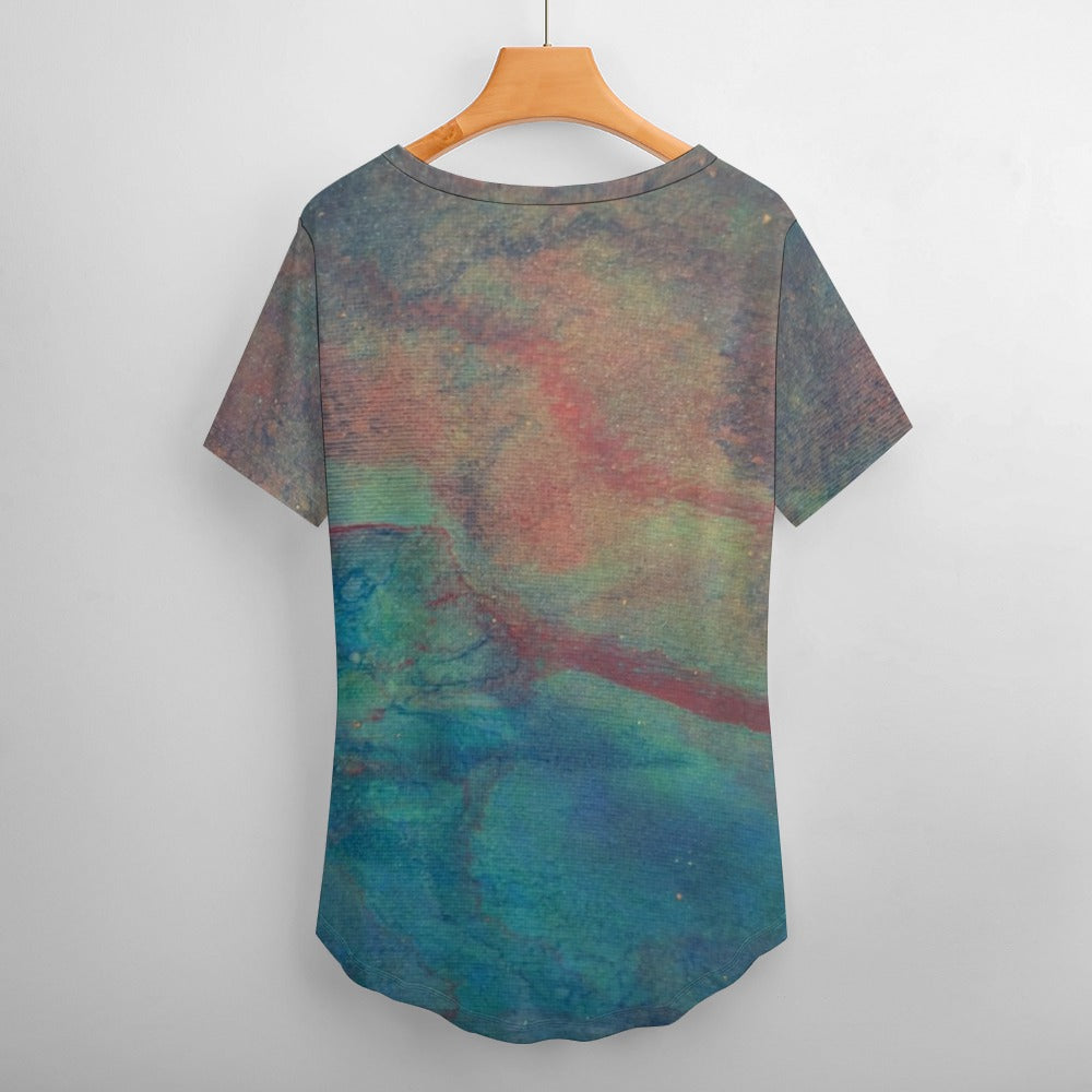 Women’s Printed V-Neck Tee Intermission Blues