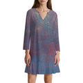Long-sleeved V-neck Ruffle Dress Intermission Blues Series