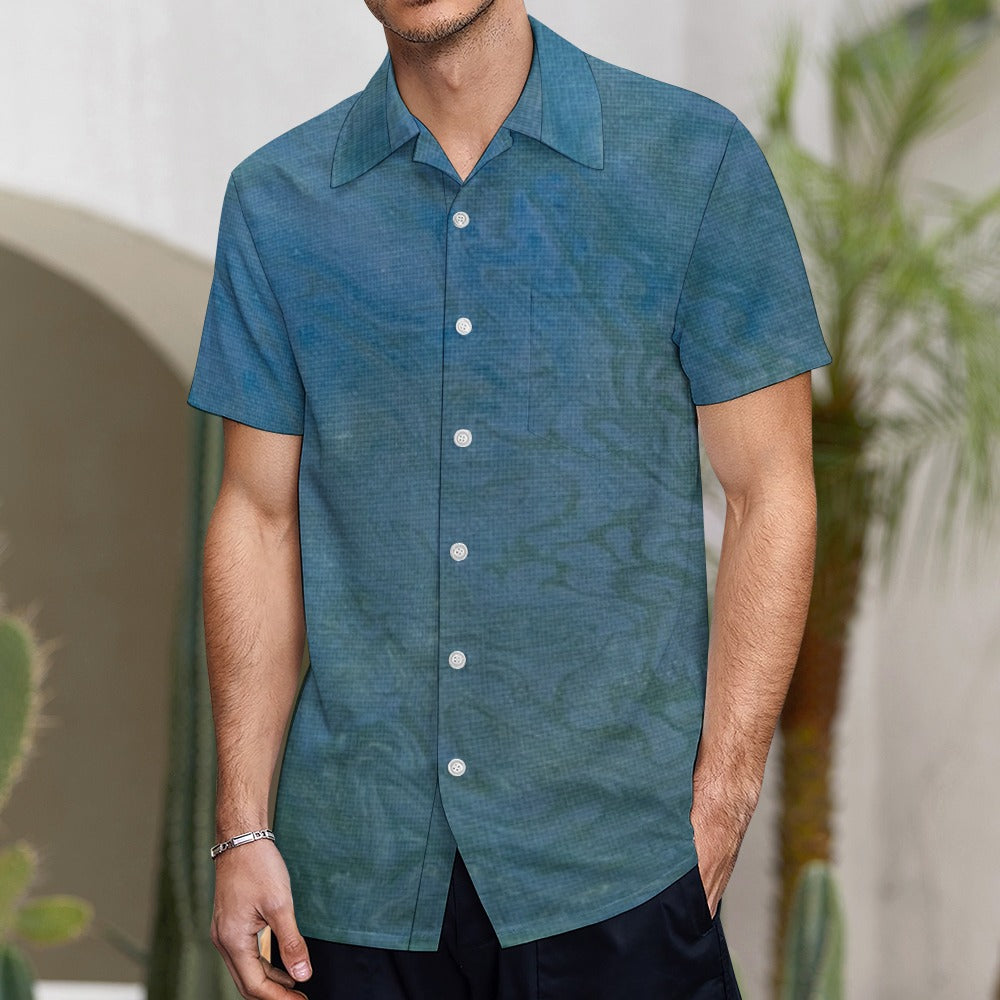 Men’s Short Sleeve Button Down Shirt Intermission Blues