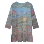 Long-sleeved V-neck Ruffle Dress Intermission Blues Series