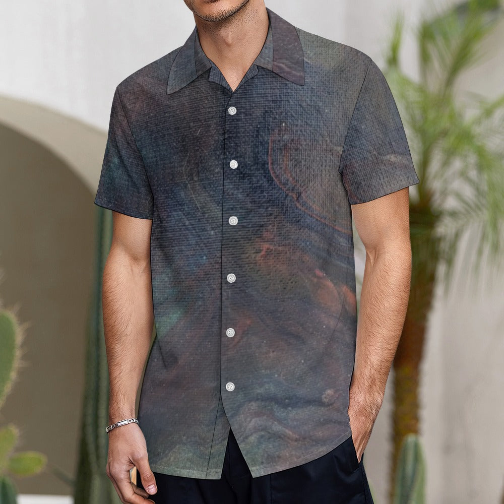 Men’s Short Sleeve Button Down Shirt Intermission Blues