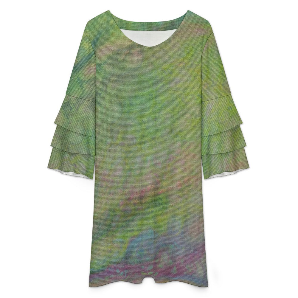 Lotus Leaf Sleeve Dress Standing Ovation Series