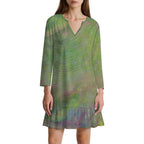 Long-sleeved V-neck Ruffle Dress Standing Ovation Series
