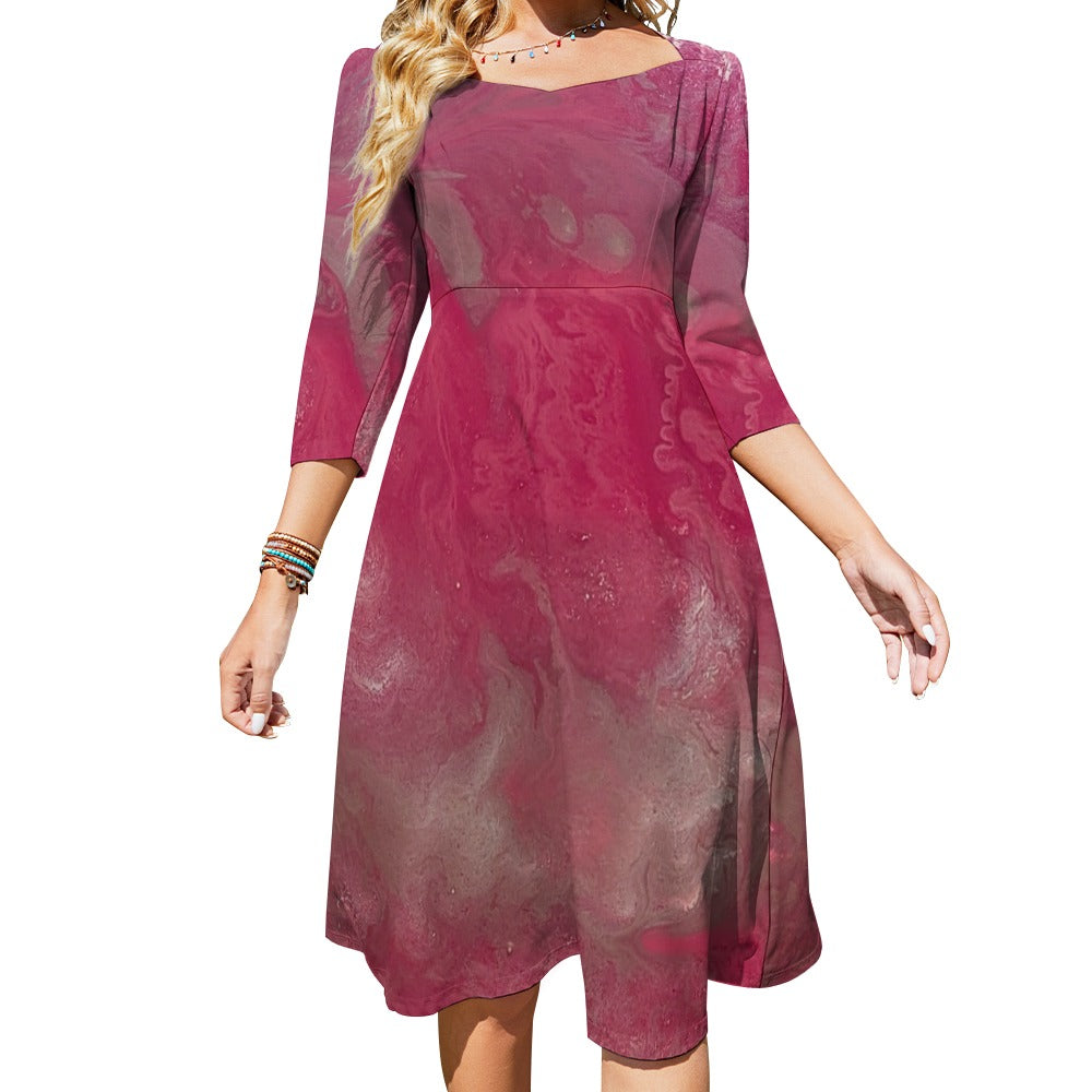 Sweetheart Knot Flare Dress