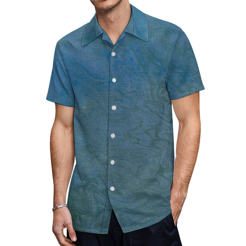 Men’s Short Sleeve Button Down Shirt Intermission Blues