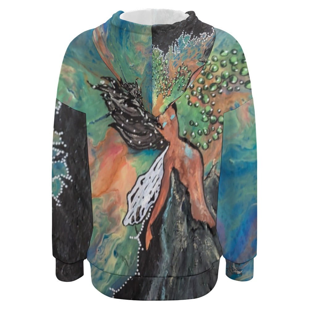 Dropped Sleeve Hoodie Blooming Into Truth
