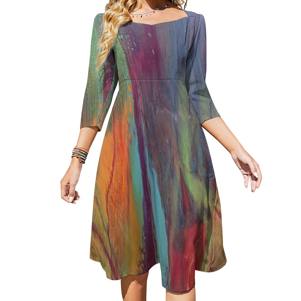 Sweetheart Knot Flare Dress