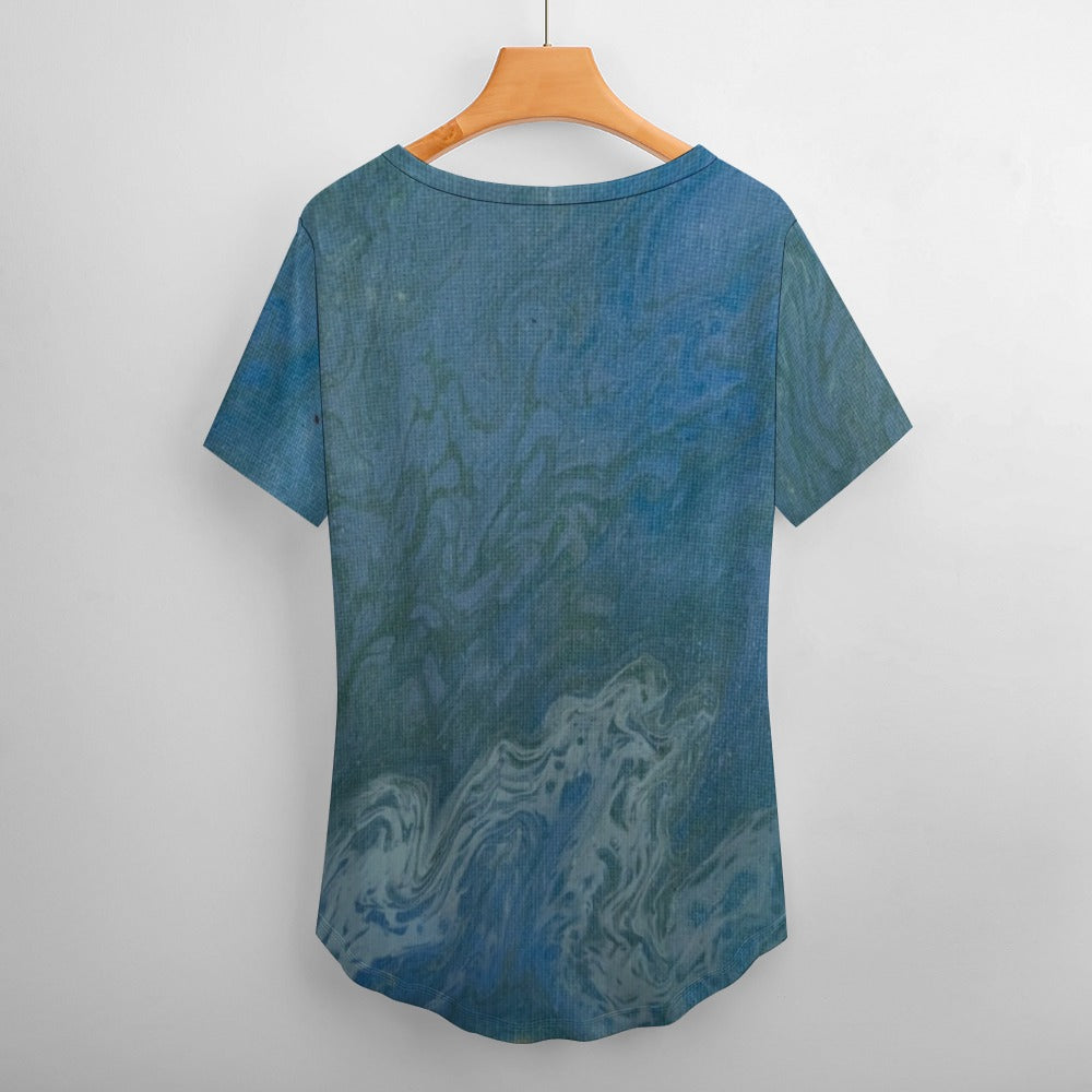 Women’s Printed V-Neck Tee Intermission Blues
